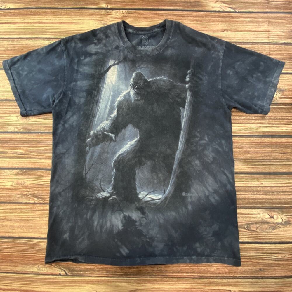 The Mountain T-Shirt Men's L Blue Big Foot Tie-Dye All Over Print